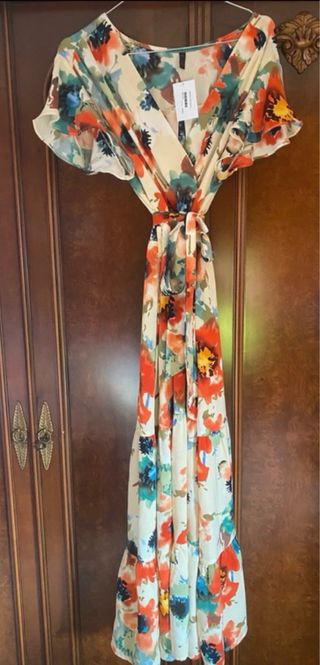 Vestido largo estampado floral