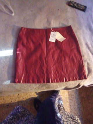 Falda polipiel corta Springfield Talla M