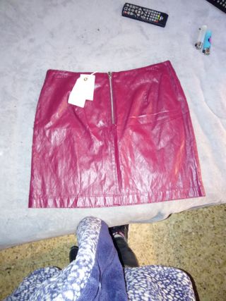 Falda polipiel corta Springfield Talla M