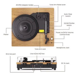 Tocadiscos Bluetooth Autostop Nuevo