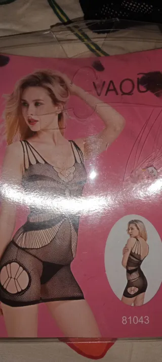 Picardías de encaje negro talla única