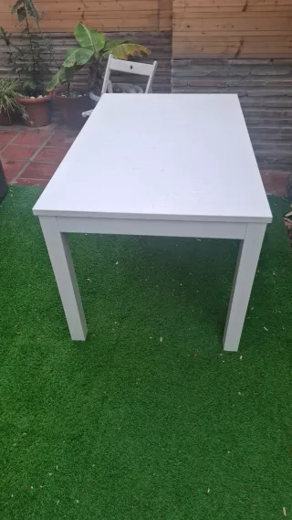 Mesa comedor/cocina blanca madera