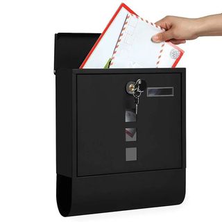 SONGMICS Buzón de Correos Negro GMB020B02