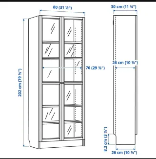 2 Librerías blancas Ikea con puertas