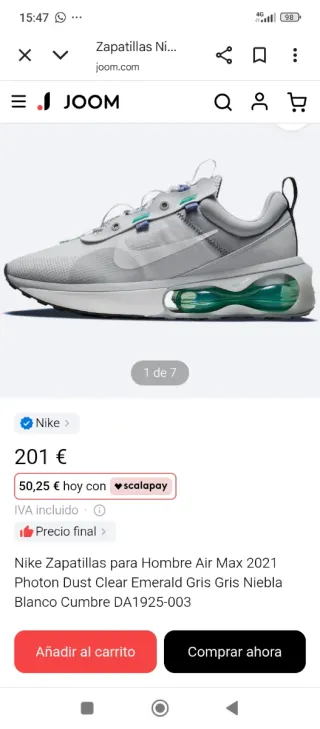 Zapatillas Nike Air Max Verdes y Blancas