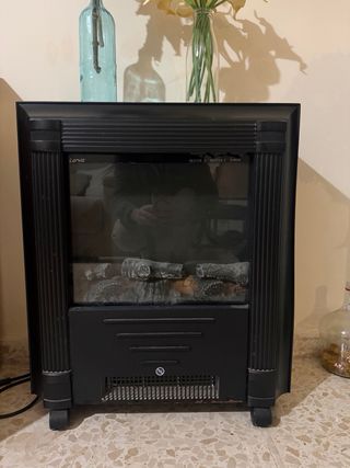 Estufa Eléctrica Imitación Chimenea Negra