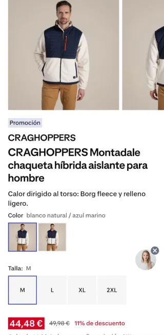 Talla S Hombre CRAGHOPPERS Azul/Blanco