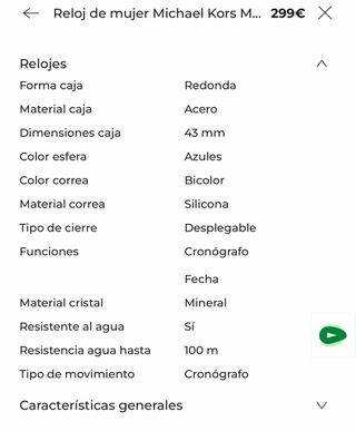 Reloj Michael Kors Cronógrafo Dorado y Plateado