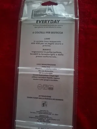 Set 6 Coltelli Cucina Everyday