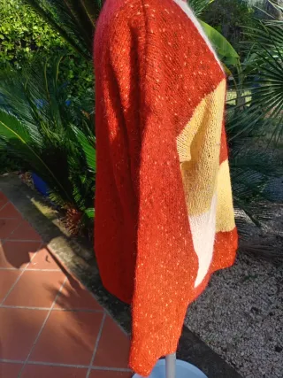 Maglia vintage patchwork Lavorata a mano a tricot