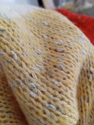 Maglia vintage patchwork Lavorata a mano a tricot