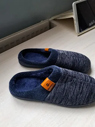 Zapatillas de casa Pmoiste azul y gris