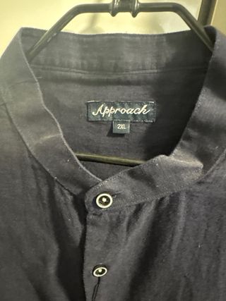 Camisa azul marino de lino y algodón Approach