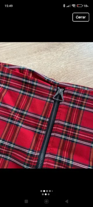 Minifalda elástica tartán cuadros escoceses EMP