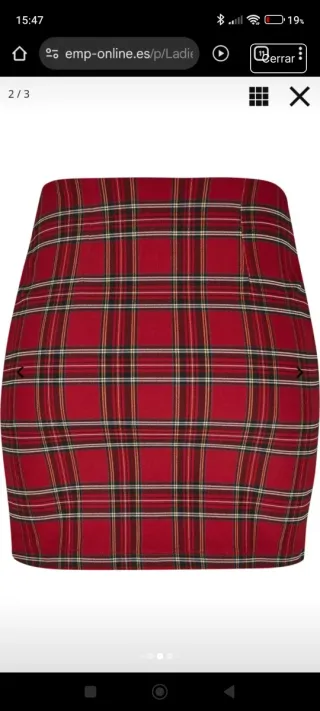 Minifalda elástica tartán cuadros escoceses EMP