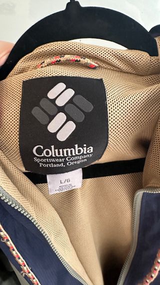 Chaqueta Cortavientos Columbia Verde y Roja