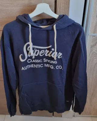 Sudadera azul jack jones con capucha talla xl