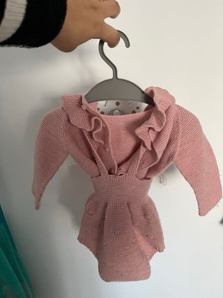 Conjunto bebé invierno rosa talla 3-6m
