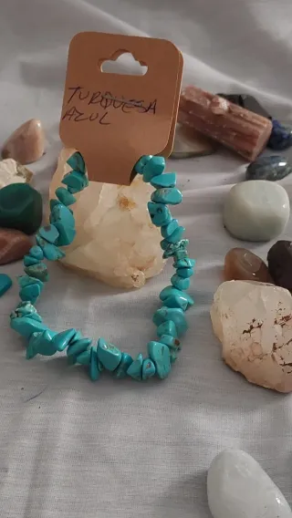 Pulsera Turquesa Azul Piedra Natural