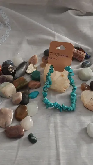 Pulsera Turquesa Azul Piedra Natural