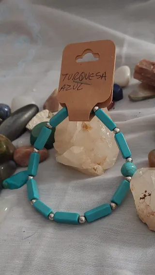 Pulsera Turquesa Azul Piedra Natural
