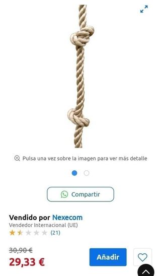 Corda per arrampicata con nodi per altalena