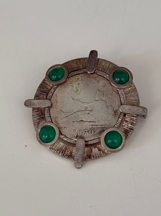 Moneda 2 Pesetas 1870 Plata con Broche