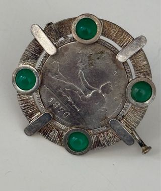 Moneda 2 Pesetas 1870 Plata con Broche