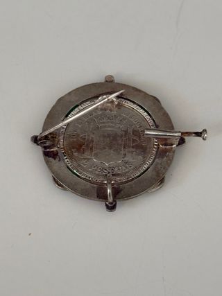 Moneda 2 Pesetas 1870 Plata con Broche