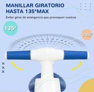 Bicicleta infantil sin pedales azul y blanca