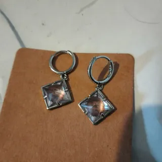 Pendientes Aro Triángulo Cristal