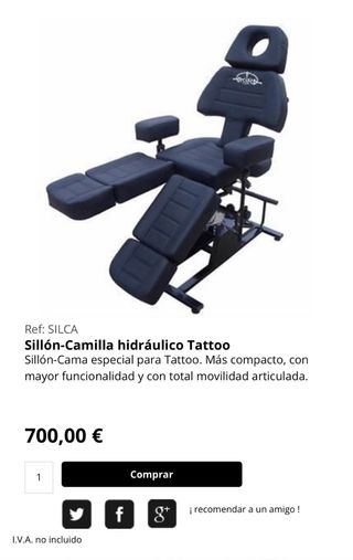 Sillón-Camilla Hidráulico Tattoo