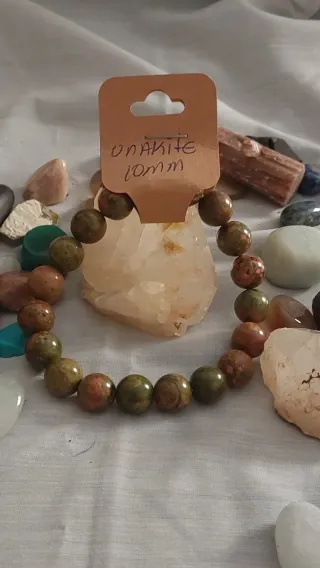Pulsera Unakita Natural 10mm