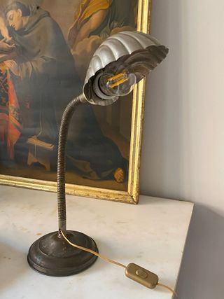 Lampada tavolo decò paralume conchiglia anni 20