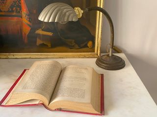 Lampada tavolo decò paralume conchiglia anni 20