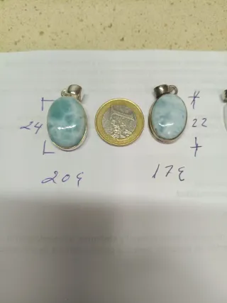 COLGANTES PLATA DE LARIMAR MINERALES