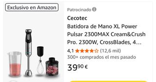 Batidora Cecotec Power Pulsar 2300W sin estrenar