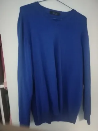 Jersey Zara Man Azul Cuello V