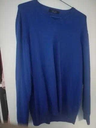 Jersey Zara Man Azul Cuello V