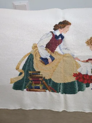 Tapete de punto de cruz hecho a mano , por mi