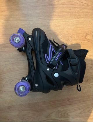Patines 4 ruedas negros y morados