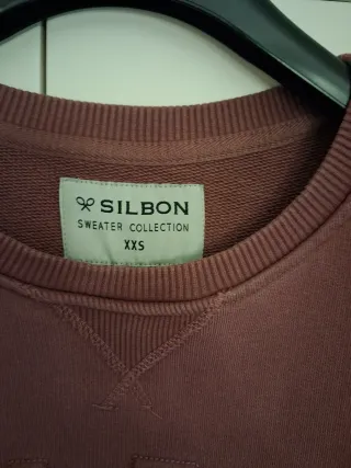 Felpa Silbon Bordeaux con Logo Tennis