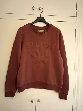 Felpa Silbon Bordeaux con Logo Tennis