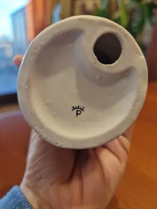 Statuina ceramica ragazzo con uccellino