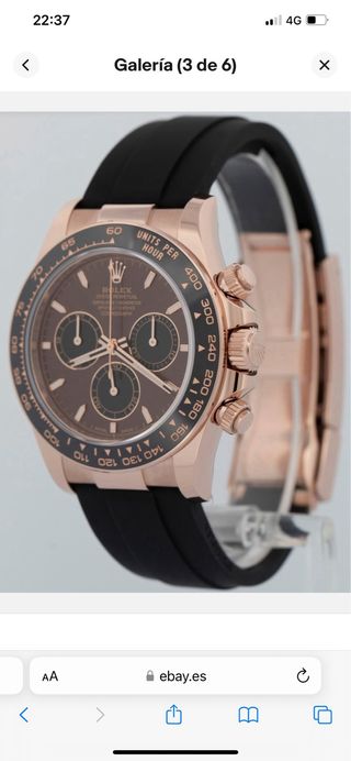 Rolex Daytona Marrón Oro Rosa Correa Negra