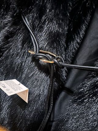 Abrigo pelo Zara Negro Talla S