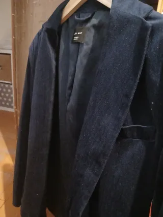 Americana Zara azul terciopelo