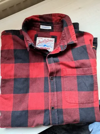 Camisa cuadros Jack & Jones roja y negra