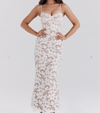 Vestido House of CB blanco encaje