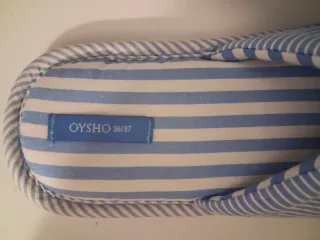 Zapatillas Casa Oysho Rayas celeste/blanco 36/37